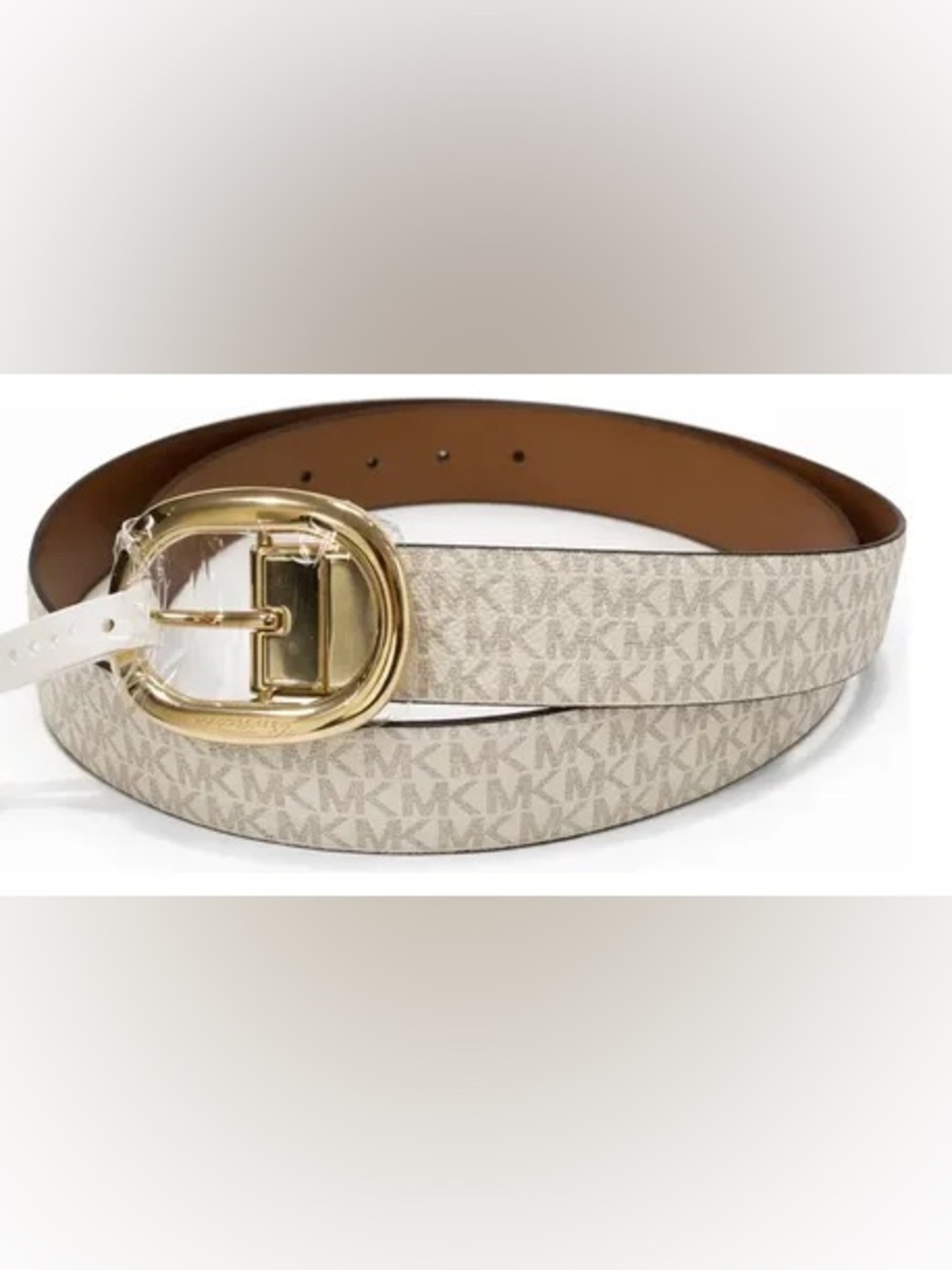 MICHAEL KORS REVERSIBLE WOMEN LEATHER BELT W OVALl Sz M